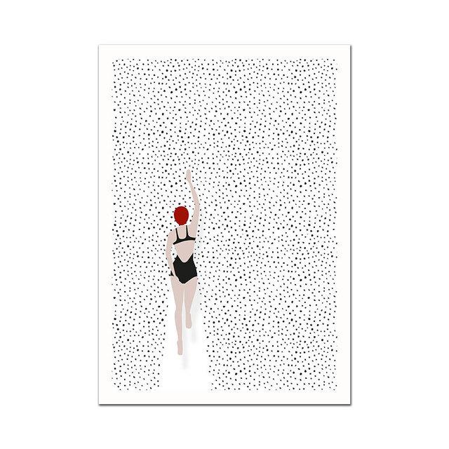 Abstract Minimalist Swimming Pool Holiday Illustration Office Decor Canvas Painting Wall Art Picture Poster Print Home No Frame