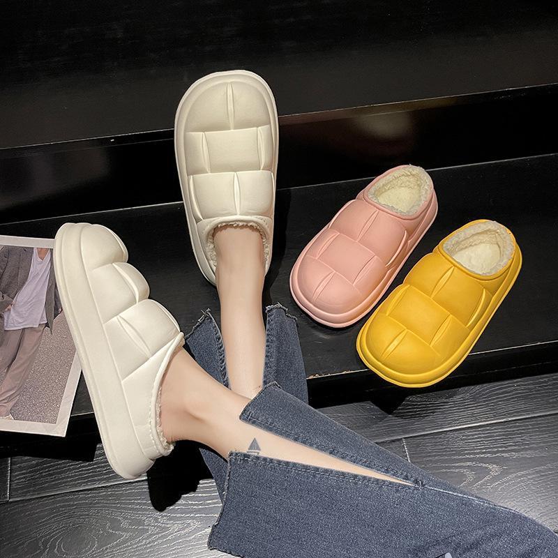 Cotton slippers women's winter bag and indoor men's home non-slip thick bottom warm