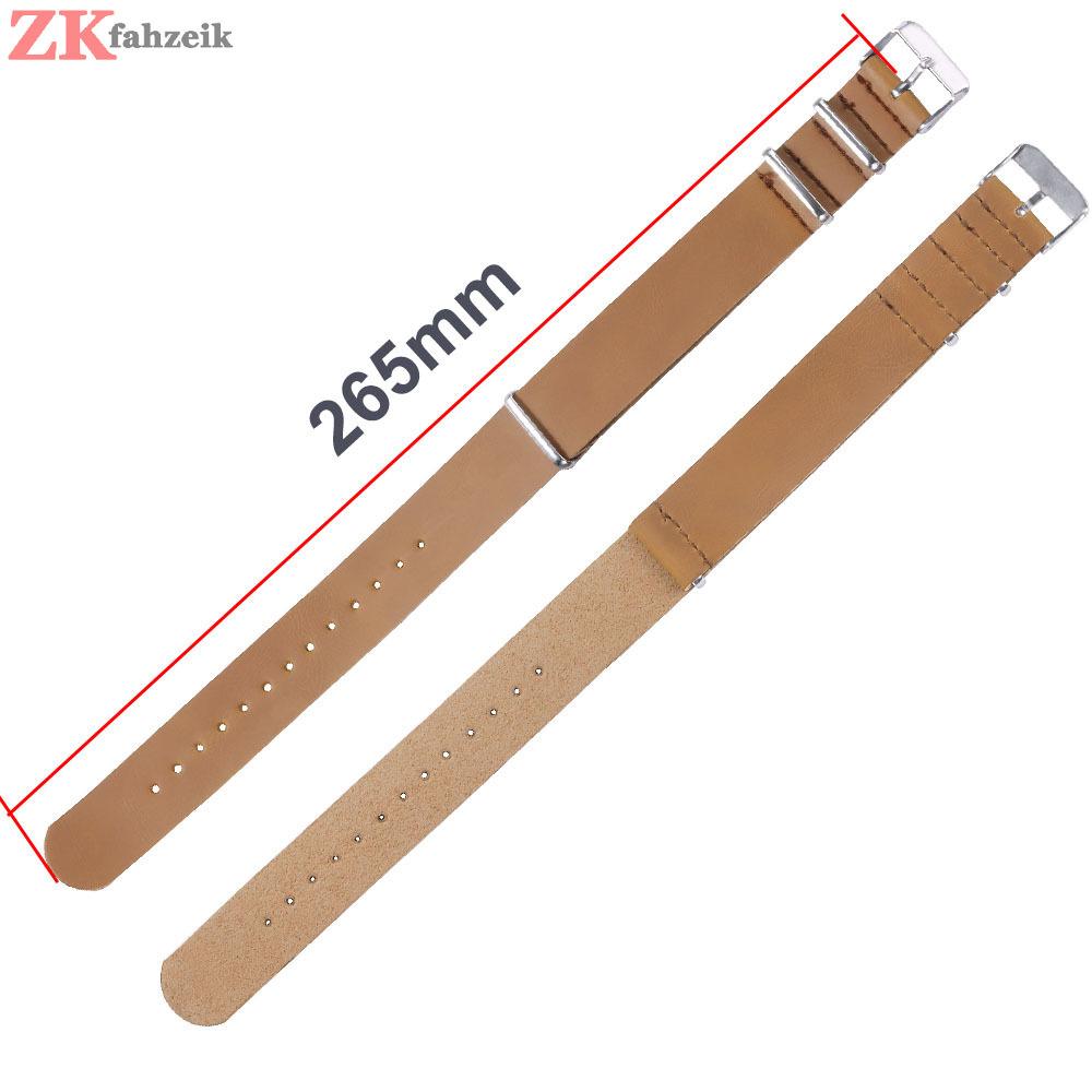 PU Leather Watchband 24mm Watch Accessories 22mm Military Leather Watchband Strap Artificial Leather Bracelet 18mm 20mm