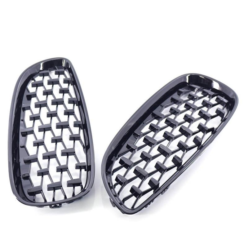 1 Pair Front Hood Single Line Grille Front Kidney Racing Grille Gloss Black 51137181547 51137181548 For BMW Z4 E89 2009-2016