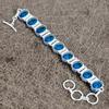 Blue Topaz Gemstone Handmade 925 Sterling Silver Bracelet 7-8" KKG-133
