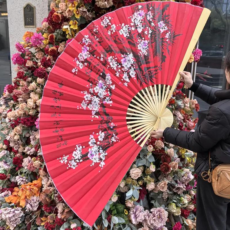 Extra Large Chinese Folding Fan 160*90cm Home Decoration Wall Decor Vintage Wedding Photography Background Wall Painting Props