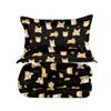Cute Corgi Bedding Set Twin Size, Cartoon Dog Paws Footprint Duvet Cover Set 3pcs For Bed Decor, Smiling Corgi Pet Comforter