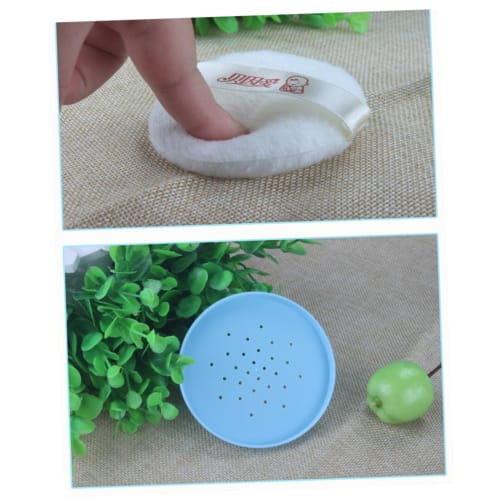 MOLUCKFU 2er-Pack Leere Körperpuderquasten-Dose mit Pudersieb und Verstellbarem Puderstreuer, Perfekt für Zuhause oder Reisen, Inklusive einer niedlichen Schwammpuderquaste