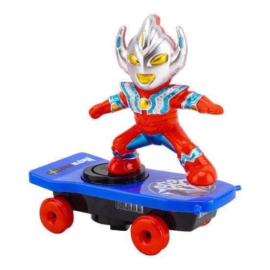 

Супермен трюковый самокат с автоматическим вращением, электрический скейтборд, игрушка с музыкой и светом для детей синий