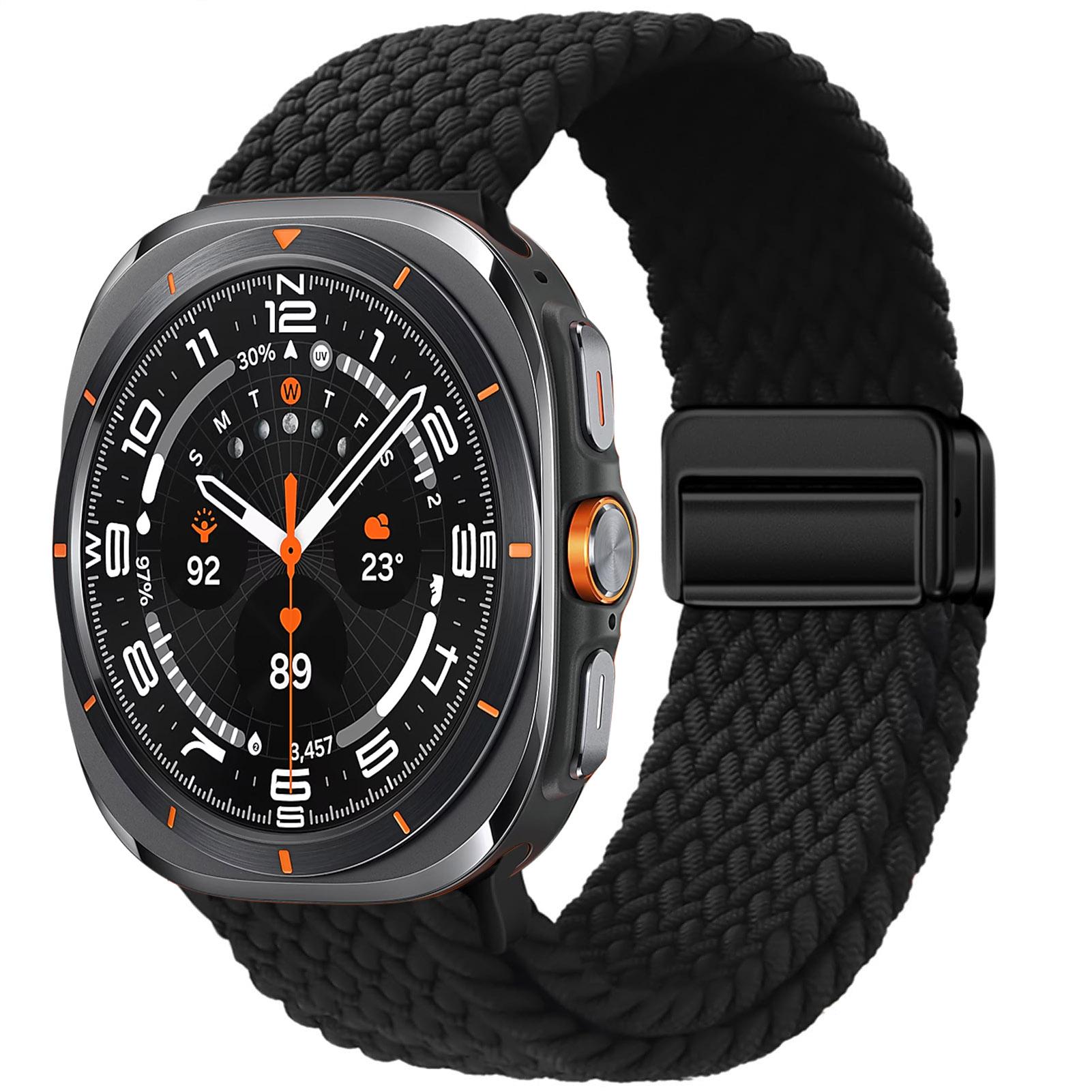 

Braided Loop For Samsung Galaxy Watch 7 Ultra Strap 47mm Accessories Magnetic Nylon Bracelet Correa Galaxy Watch Ultra Band 47mm Galaxy watch Ultra чёрный