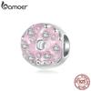 Bamoer 925 Sterling Silver Women Lovely Pink Purple Animal Elements Beads Charms for DIY Bracelets Girl Fine Jewelry