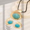 New, fashionable exaggerated spiral snail personalized design pendant necklace stud earrings necklace set