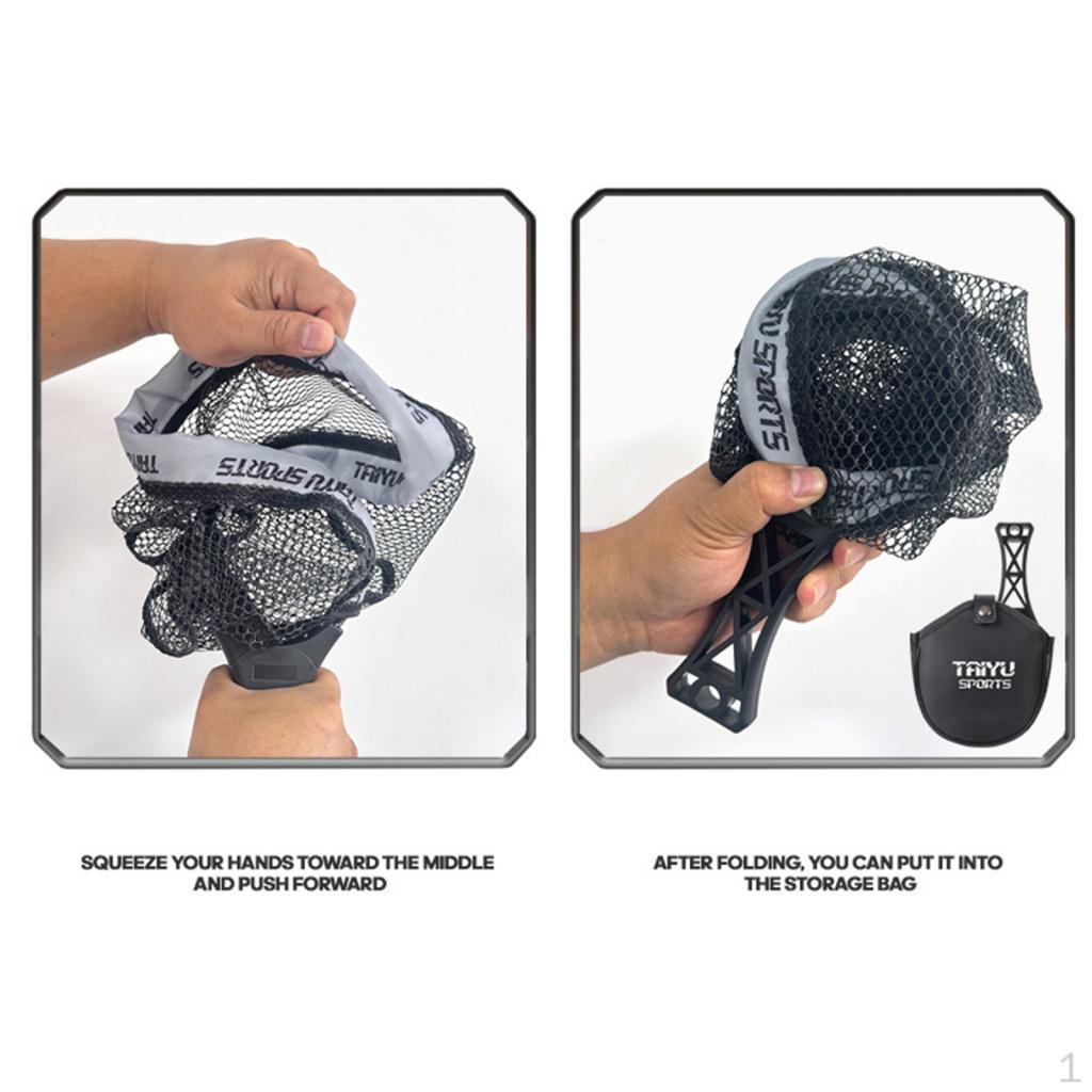 Catching Net Stream Lure Fishing Tool with Handle Hand Landing Foldable for Boating Outdoor