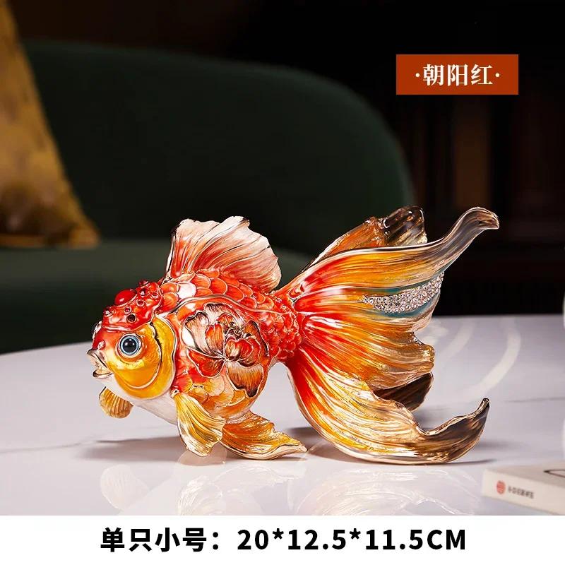 

1 шт эмалированная цветная золотая рыбка украшение гостиная винный шкаф настольное украшение свет роскошный подарок аксессуары для домашнего декора