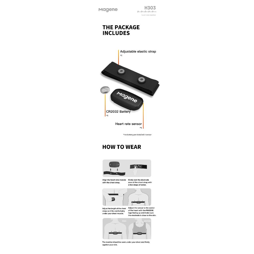 Magene H303 Heart Rate Sensor Bluetooth ANT Upgrade H64 HR Monitor With Chest Strap Dual Mode Computer Bike Sports Band Belt