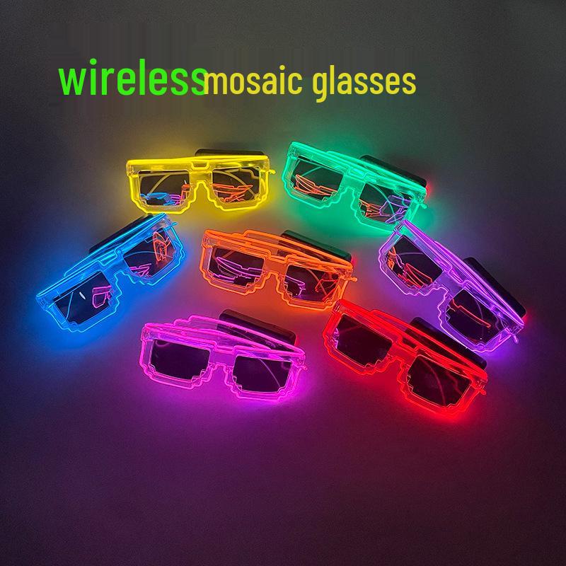 Bezprzewodowe LEDowe Migaące Okulary Mozaikowe na Występy Klubowe i Imprezowe