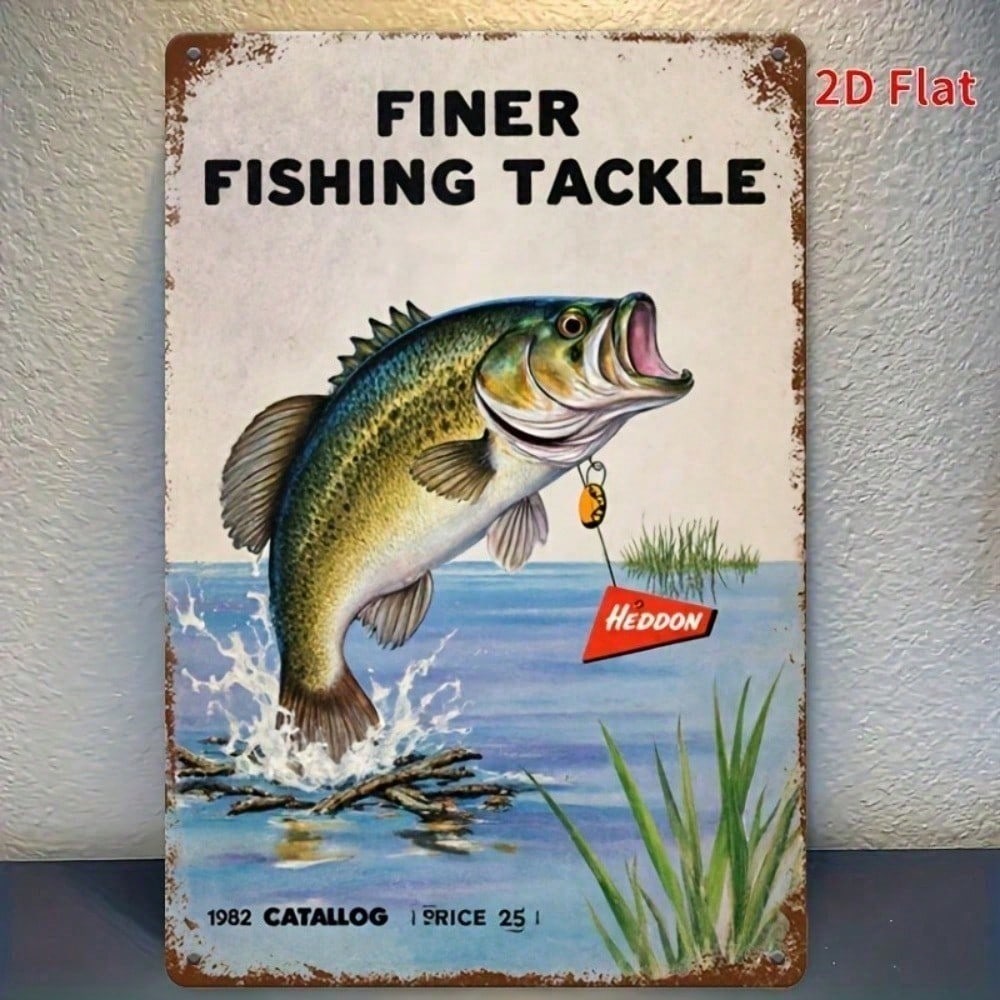 

SignMission 8x12 Inch Vintage Fishing Tin Sign, Retro Metal Wall Art Rustic Home Decor for Man Cave, Pub, Bar, Garage - Vintage різнокольоровий