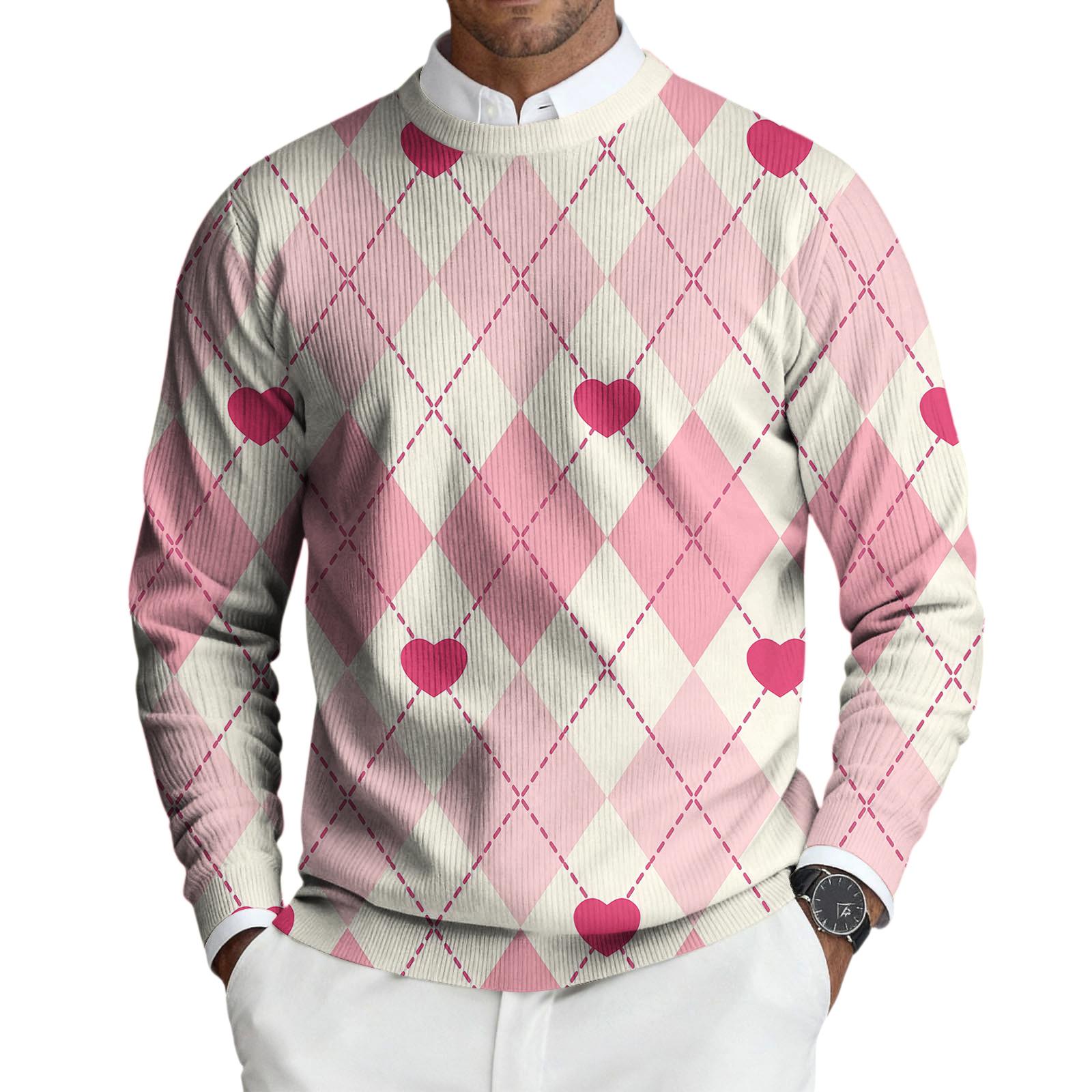 

Чоловічий пуловер з круглим вирізом, довгим рукавом, в рубчик XXXL Кіновар