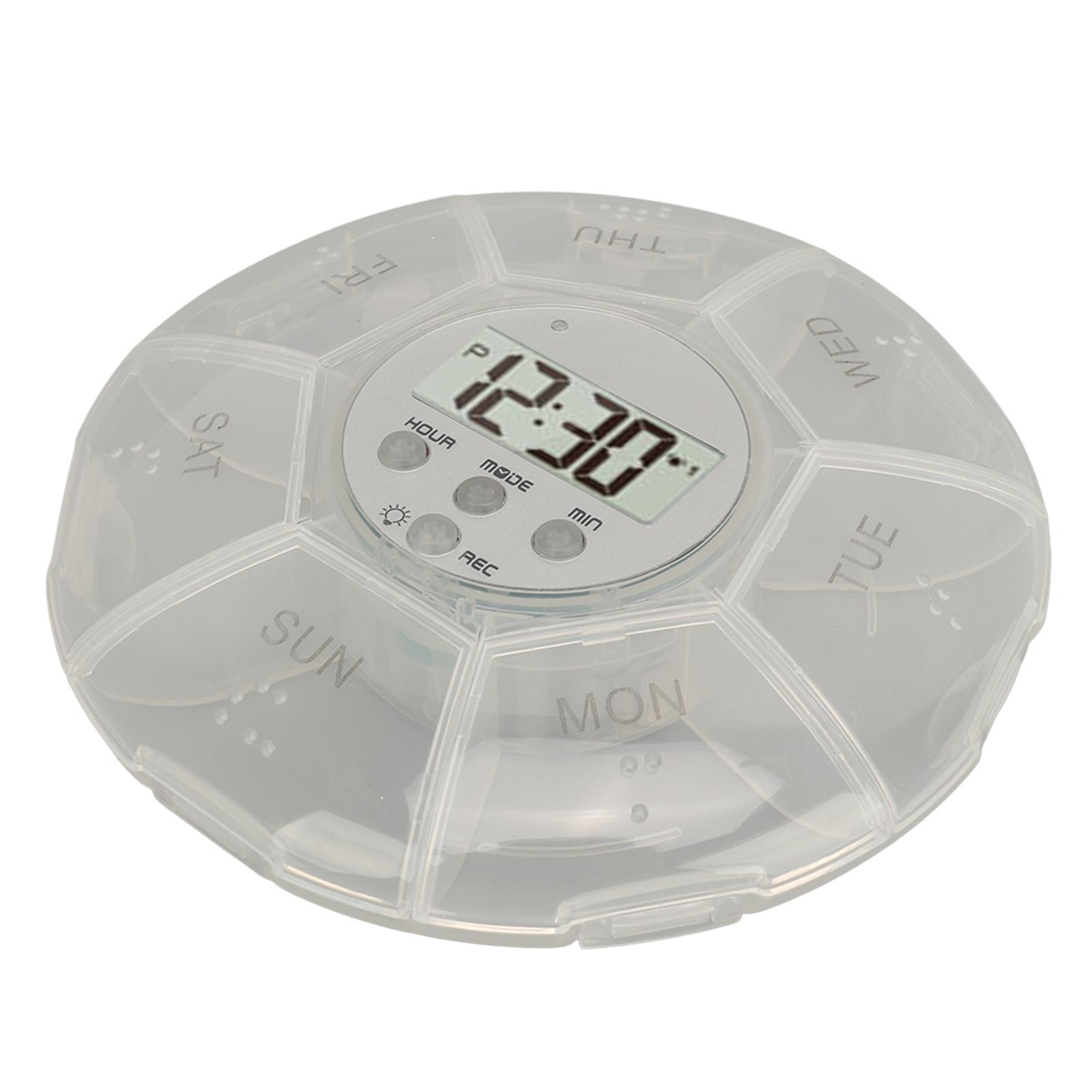 Smart Medicine Box Weekly Medicine Dispenser with Recording Playback Function 7 Day Medicine   for The Elderly Blind Person