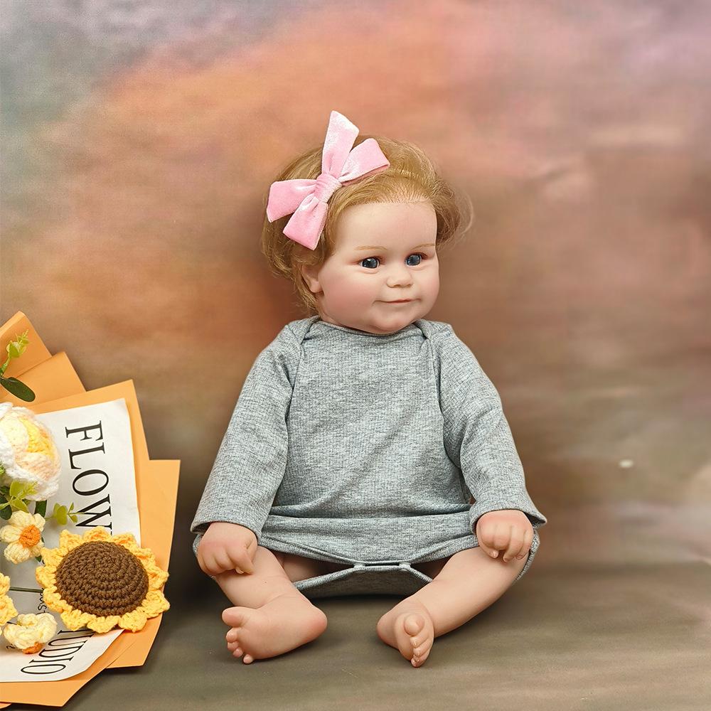 Realistické 50 cm celosilikonové vinylové tělo Reborn panenka Maddie Roztomilá usměvavá novorozená panenka již hotová 3D malovaná kůže Realistické panenky pro děti Dětské hračky