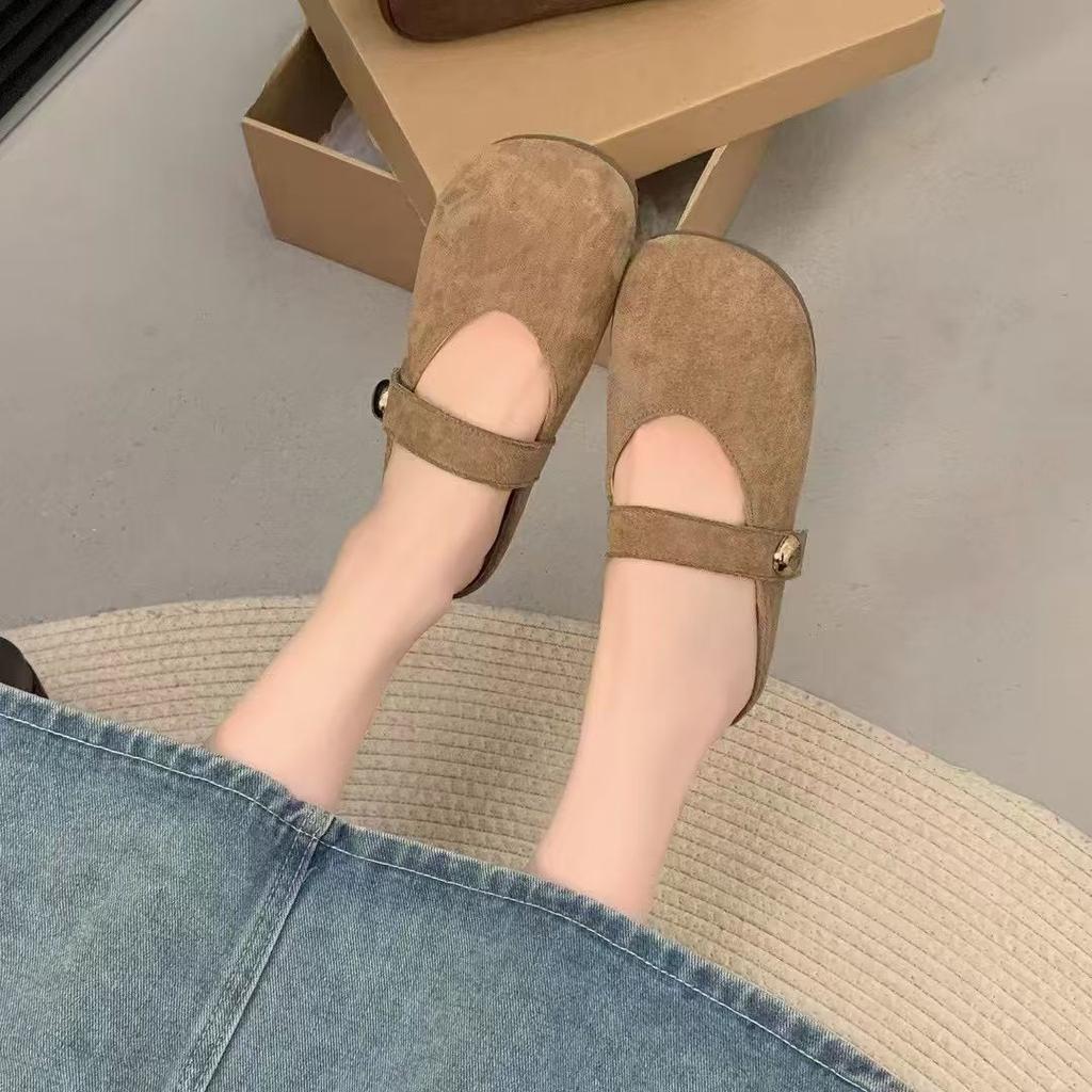 Women's soft bottom new one-pedal bag head and half slippers