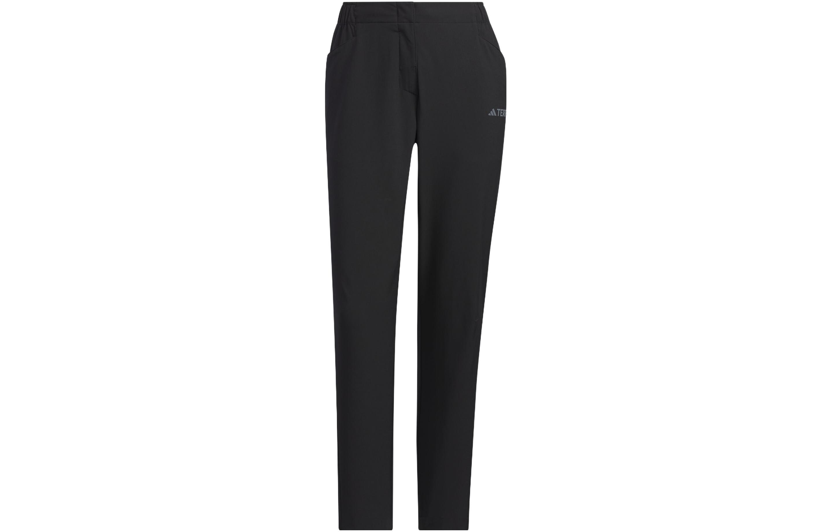 Adidas Knitted Sweatpants Women s Black Moderate Straight Fit Pants IL8908 S