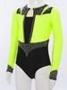 Girls Gymnastics Leotard Long Sleeve Keyhole Back Shiny Rhinestones Figure Skating Dancewear