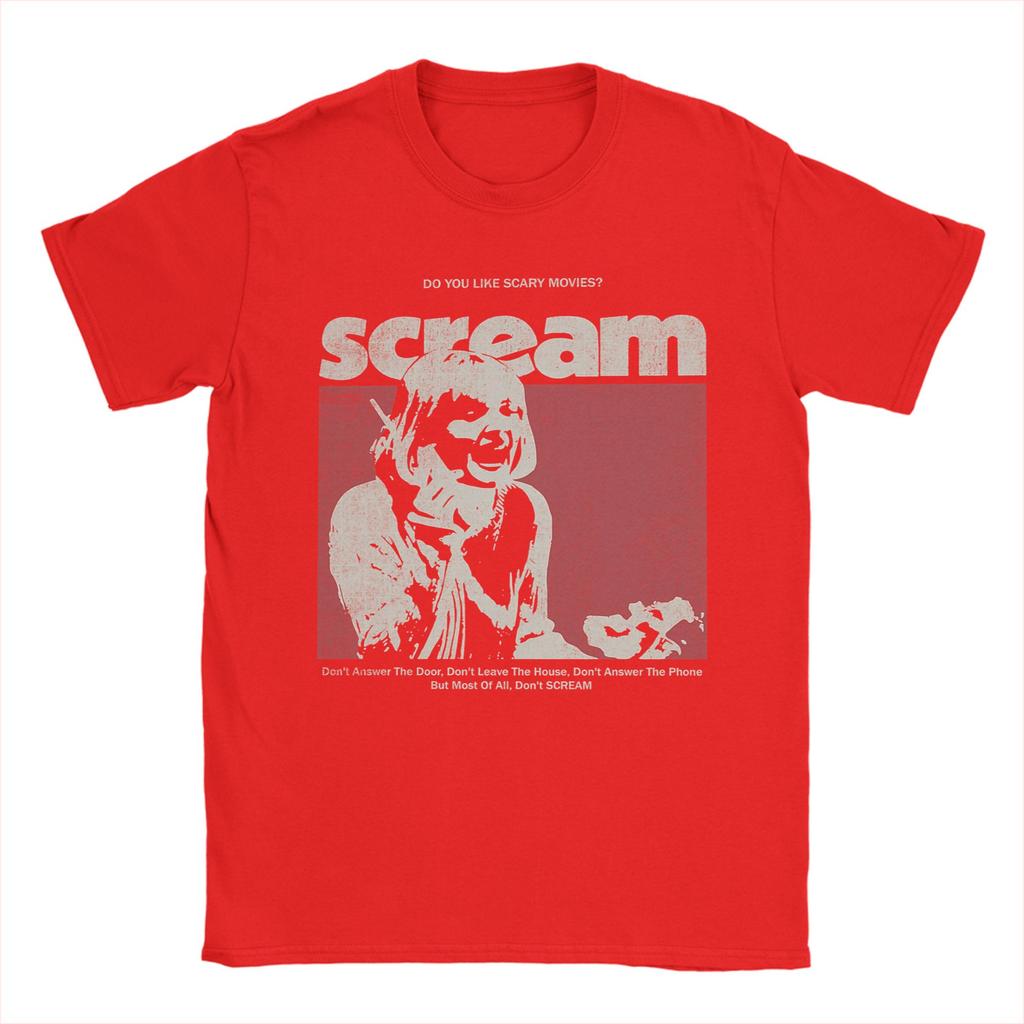 Scream Movie Scary Vintage T Shirts for Men Cotton Novelty TShirt O Neck  Tee Shirt Short Sleeve Clothing Summer