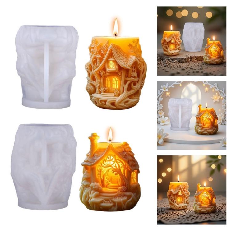 Treehouse Silicones Mould Christmas Candle Silicone Mold Easy Demolding For Candle Soap Chocolate Holiday Decoration