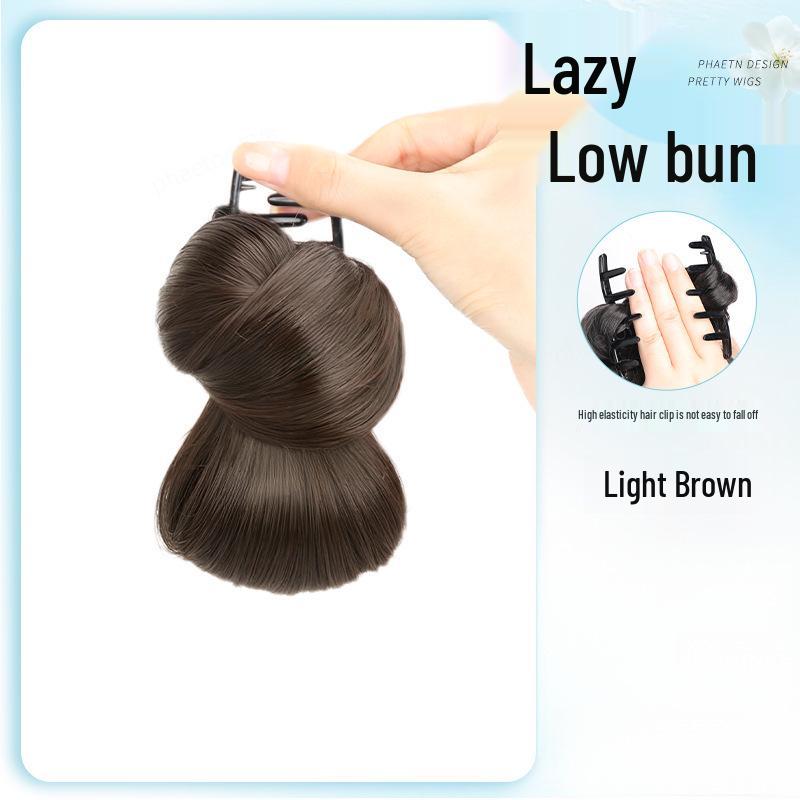 Floral Clip-in Low Bun Hair Tie for Natural, Fluffy Hairstyling