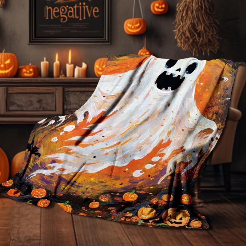 Halloween Print Flannel Blanket Soft Cozy Throw Bed Sofa Plush Fleece 70x100 To 150x200cm