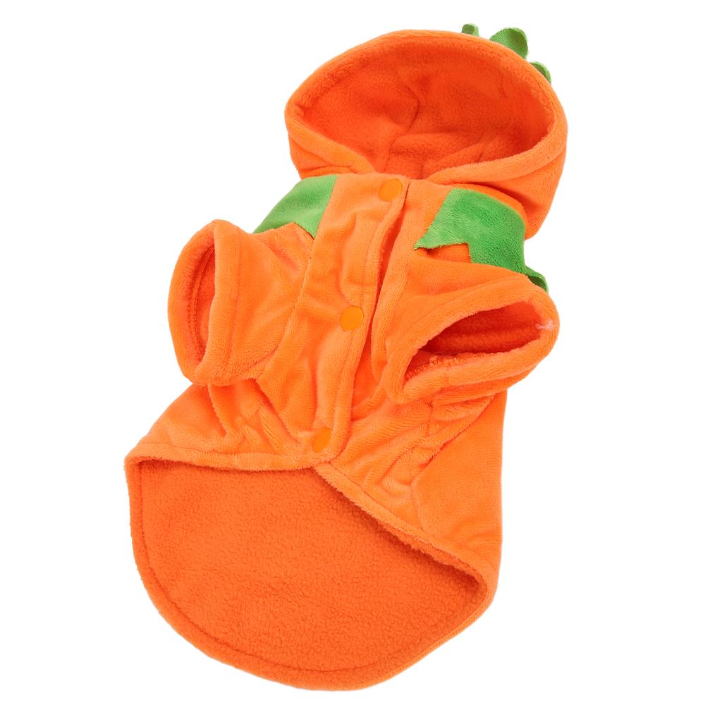 Halloween Pumpkin Dog Clothes Cute Warm Dog Costume for Medium Large Dogs Autumn Winter Orange XL