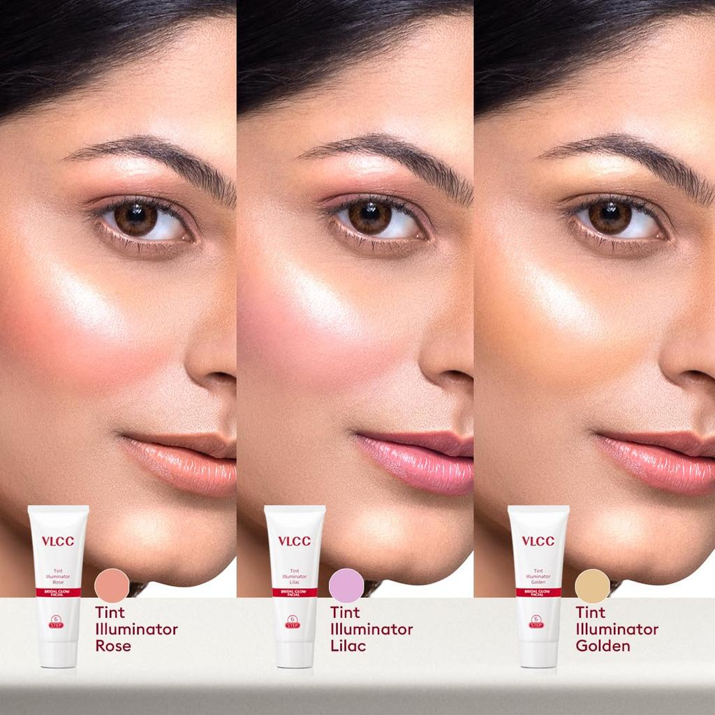 VLCC Bridal Glow Facial Kit 147g With Illuminator Strobe Creams For Radiant At Home Facial And Luminous Brightness