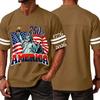 Men's Casual V Neck Jersey 250th America Independence Day Printed Short Sleeve Sports T Shirt Top with Lettering