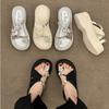 Summer Designer Women Fashionable Slippers Roman Style Flip Flops Chunky Versatile Women Breathable Sandals Outdoor Beach Slides