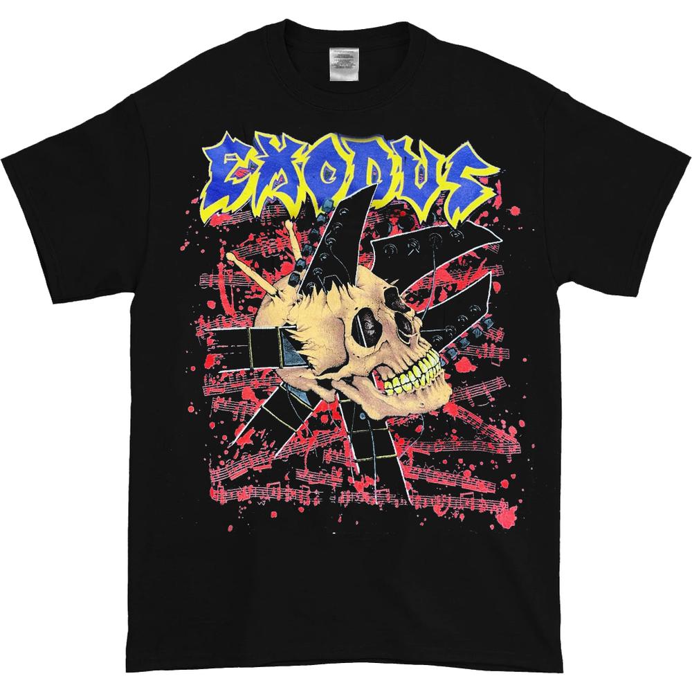 

1990 Exodus Only Death Решает Черная футболка Двусторонняя футболка