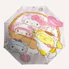 Hello Kitty in a Bamboo Basket Automatic Opening and Closing Umbrella, Lightweight 3-Fold, With Cute Cartoon Characters, Suitable for Home, Outdoor an