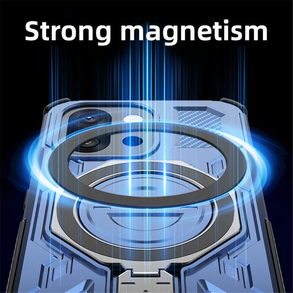 Custodia blindata antiurto per Magsafe Oneplus 13 13R 13S 13T Magnetica Airbag Protettiva Rotante Anti-caduta Cavalletto Copertura
