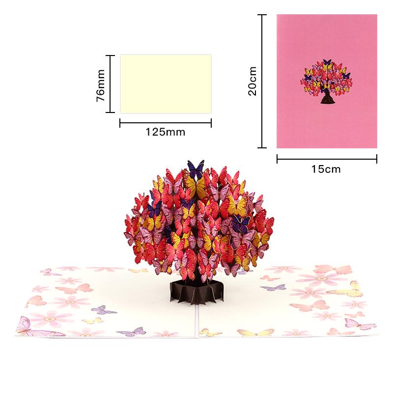 3D Pop-up Butterfly Tree Valentine s Day Greeting Card for Couples