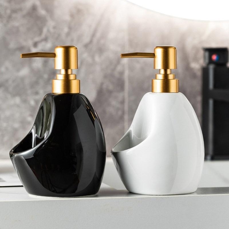 Piccolo Dispenser di Sapone Liquido, Contenitore Liquido in Ceramica Portatile per Viaggi, Igiene, Attività all'Aperto