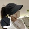 Quick Dry Hat Summer Empty Cap Sun Visor Hat Adjustable Large Brim Ponytail Empty Top Beach Hat for Summer Spring Fall Beach