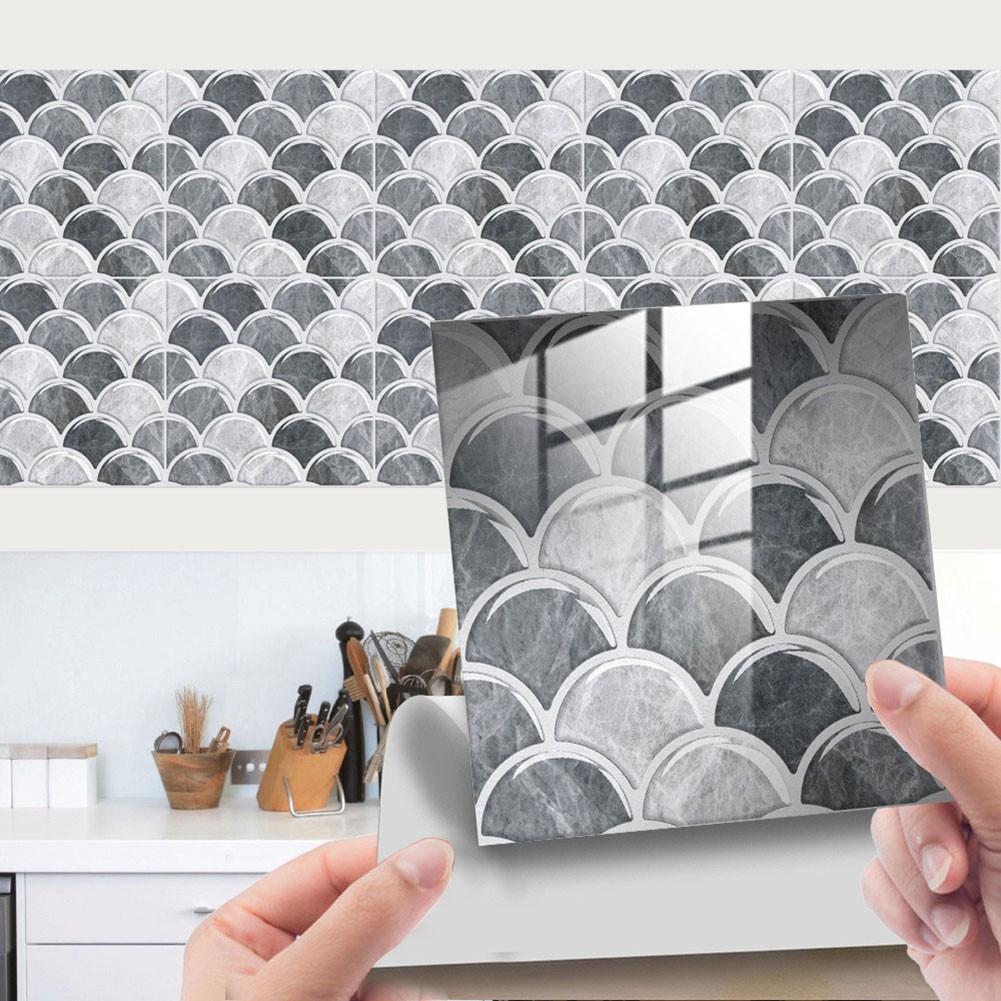 10Pcs Kitchen Tile Sticker Bathroom Mosaic Wall Sticker   Home Decor