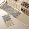 Kitchen Floor Mat PVC Waterproof Anti-slip Vinyl Carpet Leather Oil-proof Foot Mats Japanese Style Home Decoration Brown Rugs