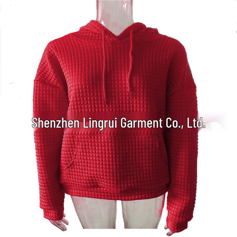 Women's 2023 Loose Pullover Hoodie with Kangaroo Pocket, Long Sleeve, Drawstring, Drop Shoulder