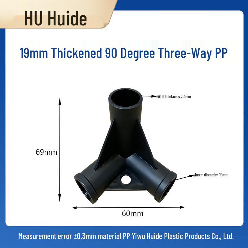 Three-Dimensional Plastic Right Angle Joint Connector for Tent and Studio Accessories