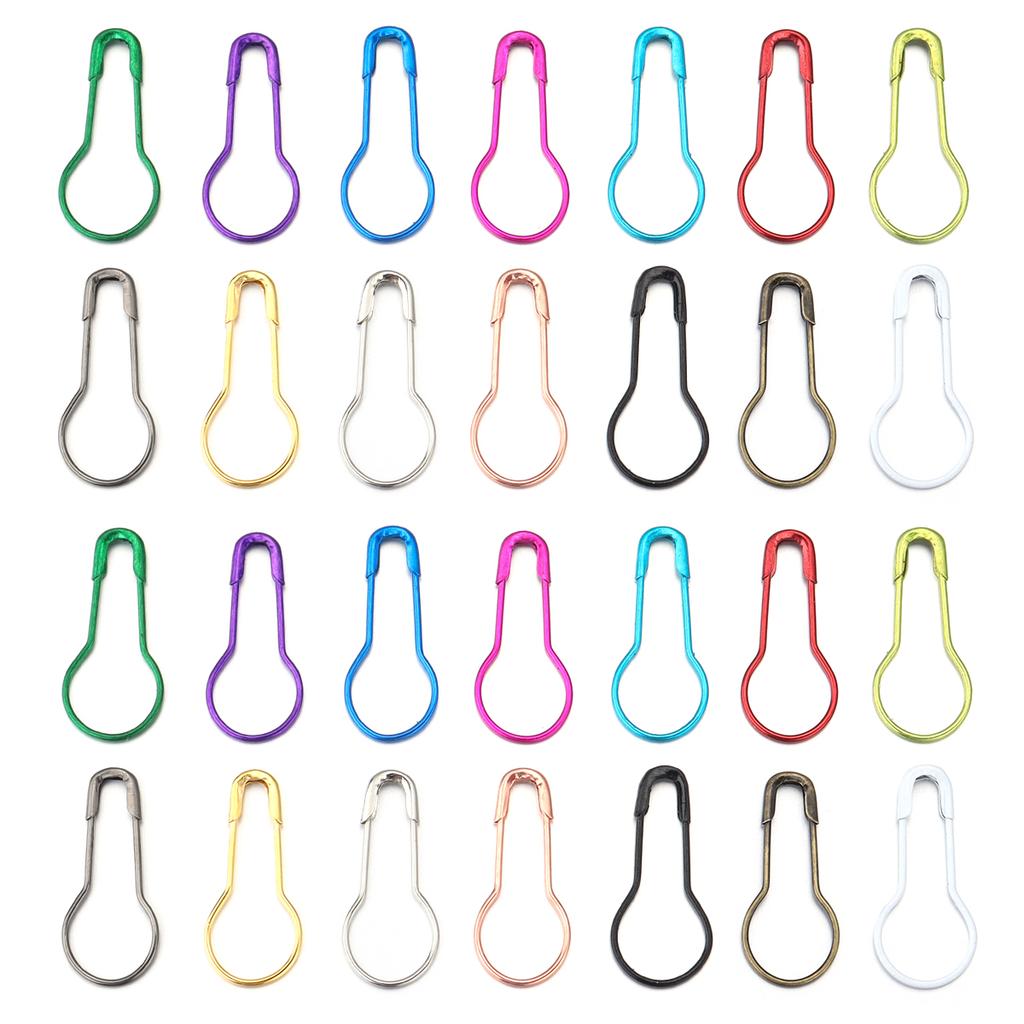 200Pcs Colorful Safety Pins Metal Gourd Pear Shape Locking Knitting Marker Tag Pins For Crafts Garment Brooch Sewing Pins Tools