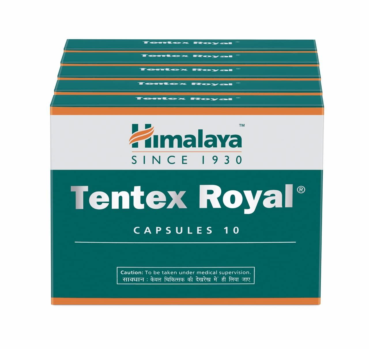 

Himalaya Tentex Royal Capsules, 10 x 5 Strip, Natural Energy & Performance Booster For Men, Total 50 Capsules