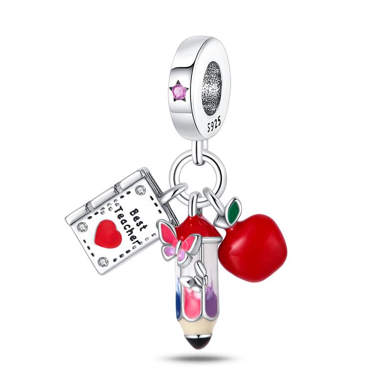 925 Silver Color Fashion High Heels Lipstick Camera Charms Bead Fit 3mm 925 Bracelets DIY Mother's Day Jewelry Gift