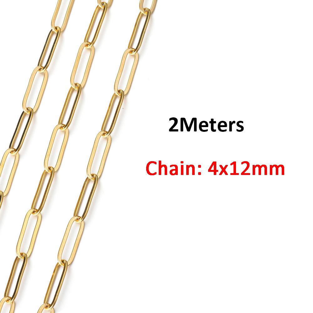 2 Meters Stainless Steel Chain O Chains for Bracelet Necklace Anklet Jewelry Making DIY Findings Wholesale Gold/Silver Color