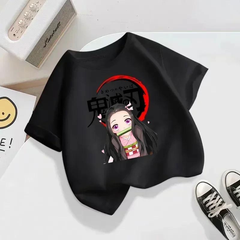Kids Demon Slayer Anime Cartoon TShirt 2025 Children Blade of Ghost Summer Fashion Funny Clothes for Baby Girls  Boys 100