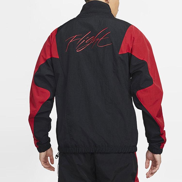 Jordan Flight Spliced Casual Sport Jacket with Stand Collar Men Jackets Black CV3151-010