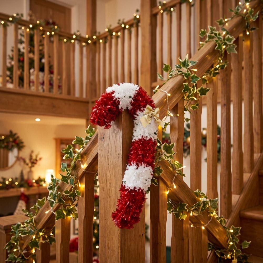DIY Christmas Candy Cane Ornaments Ribbon Garland Xmas Tree Ornaments Holiday Party