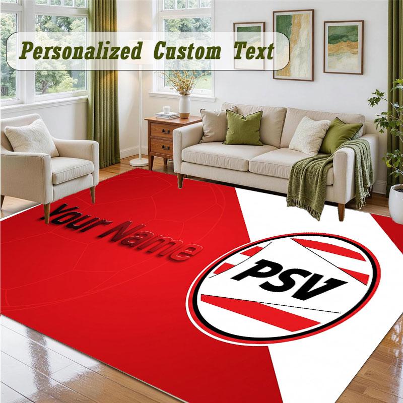 Crystal Velvet Square Rug Custom NamePSV Eindhoven FC Pattern Non Slip Home Floor Decor Rug
