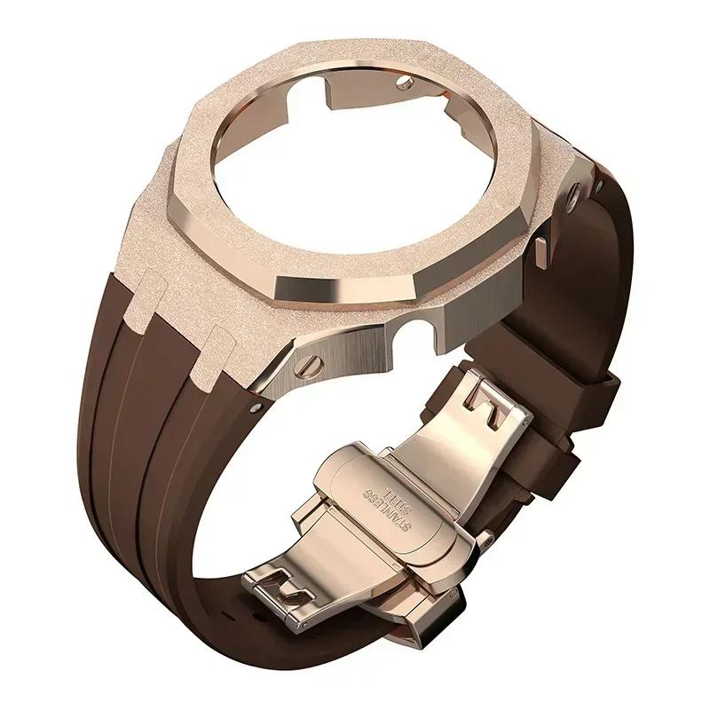 Zestaw modyfikacyjny Gen4 do Casioak GM2100 Metalowa obudowa ze stali nierdzewnej Gumowy pasek Zestaw do modyfikacji Akcesoria Casioak GM-2100 ze śrubami
